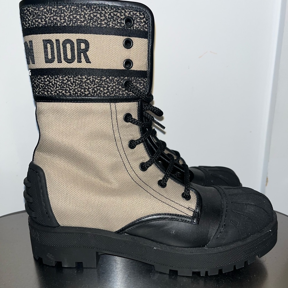 Dior Black and Tan D-Major Ankle Boot